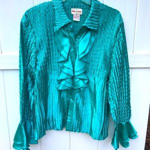 Dressy ruffle sleeved blouse